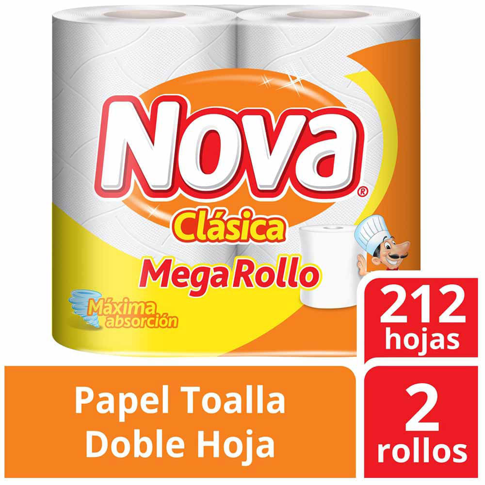 Papel Toalla NOVA Clásico Mega Rollo Paquete 2un