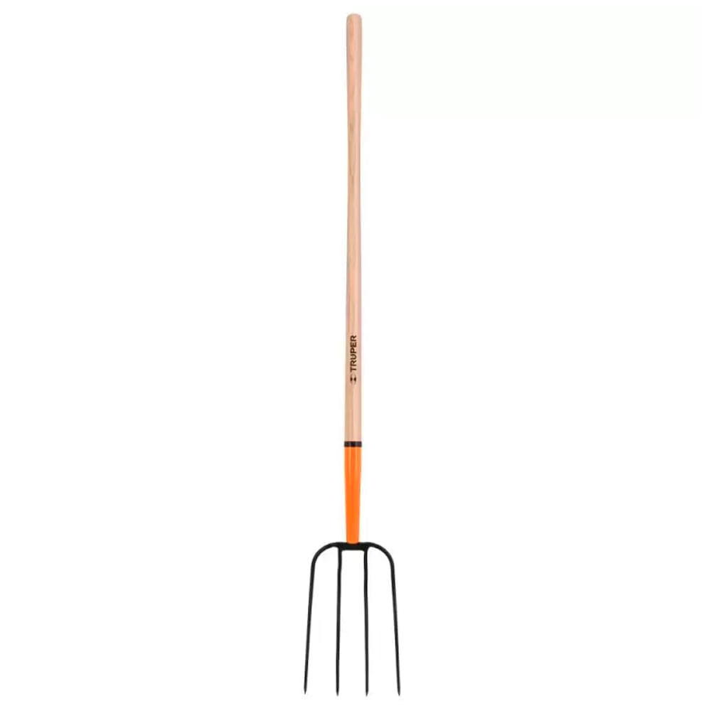 Trinche para Paja Forjado 4 D Mango Mad. 54"" Truper 11003