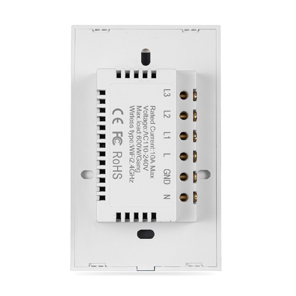 Interruptor Inteligente Wifi Tactil Triple 100/240v 10a M3us