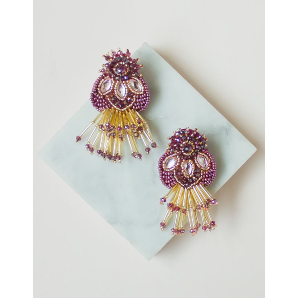 Aretes Mariquitas Morado