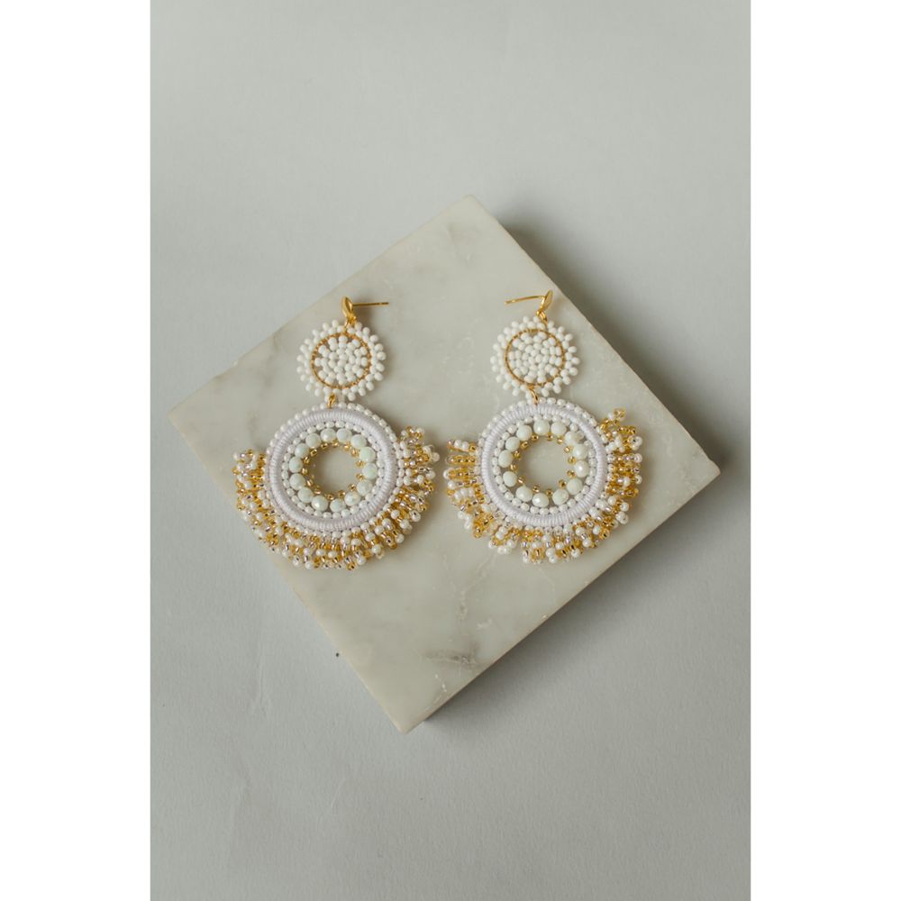 Aretes Olas de Mar Blanco