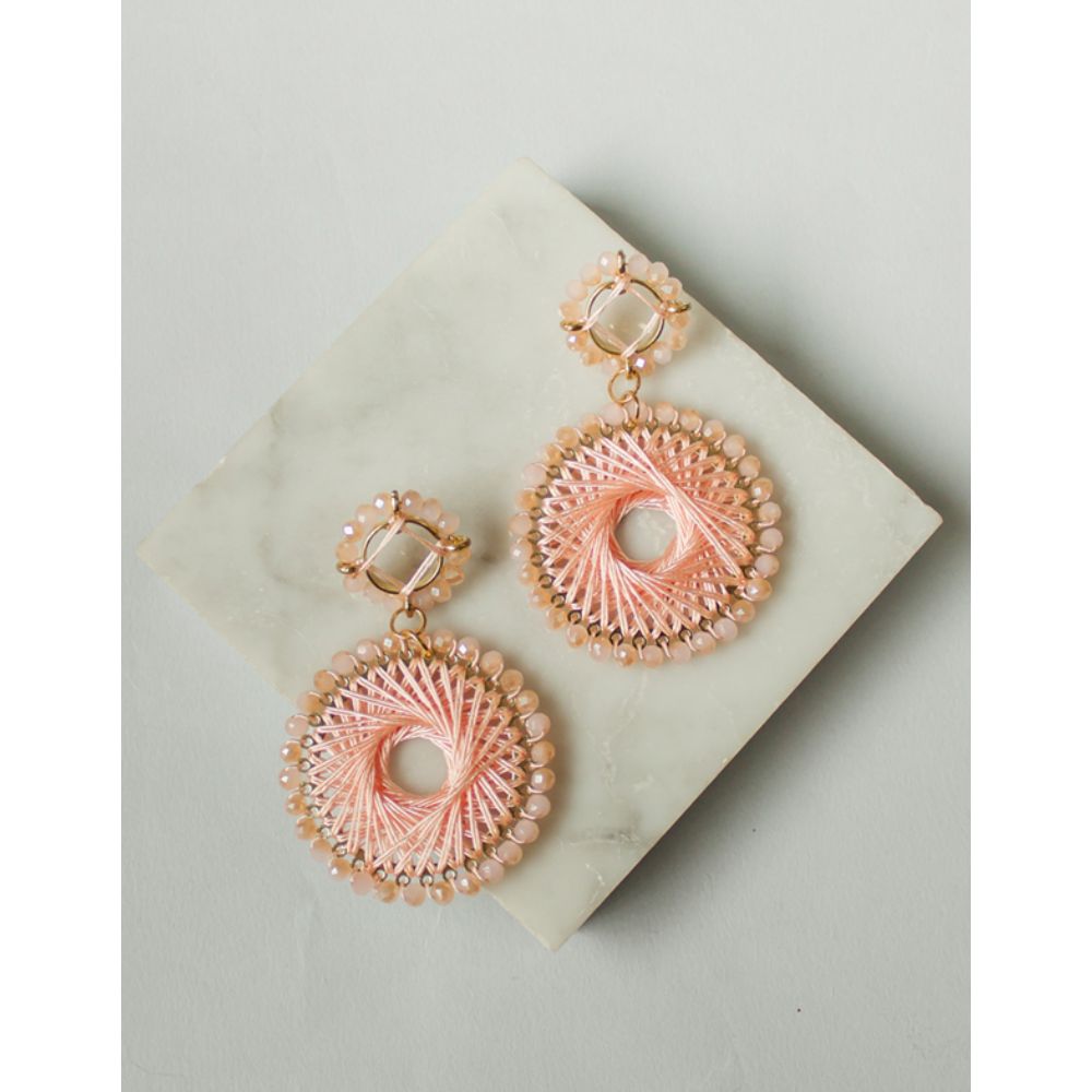 Aretes Hilos Rueda Nude Claro