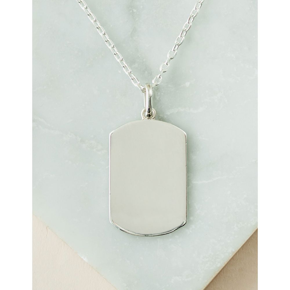 Collar Placa Militar Silver