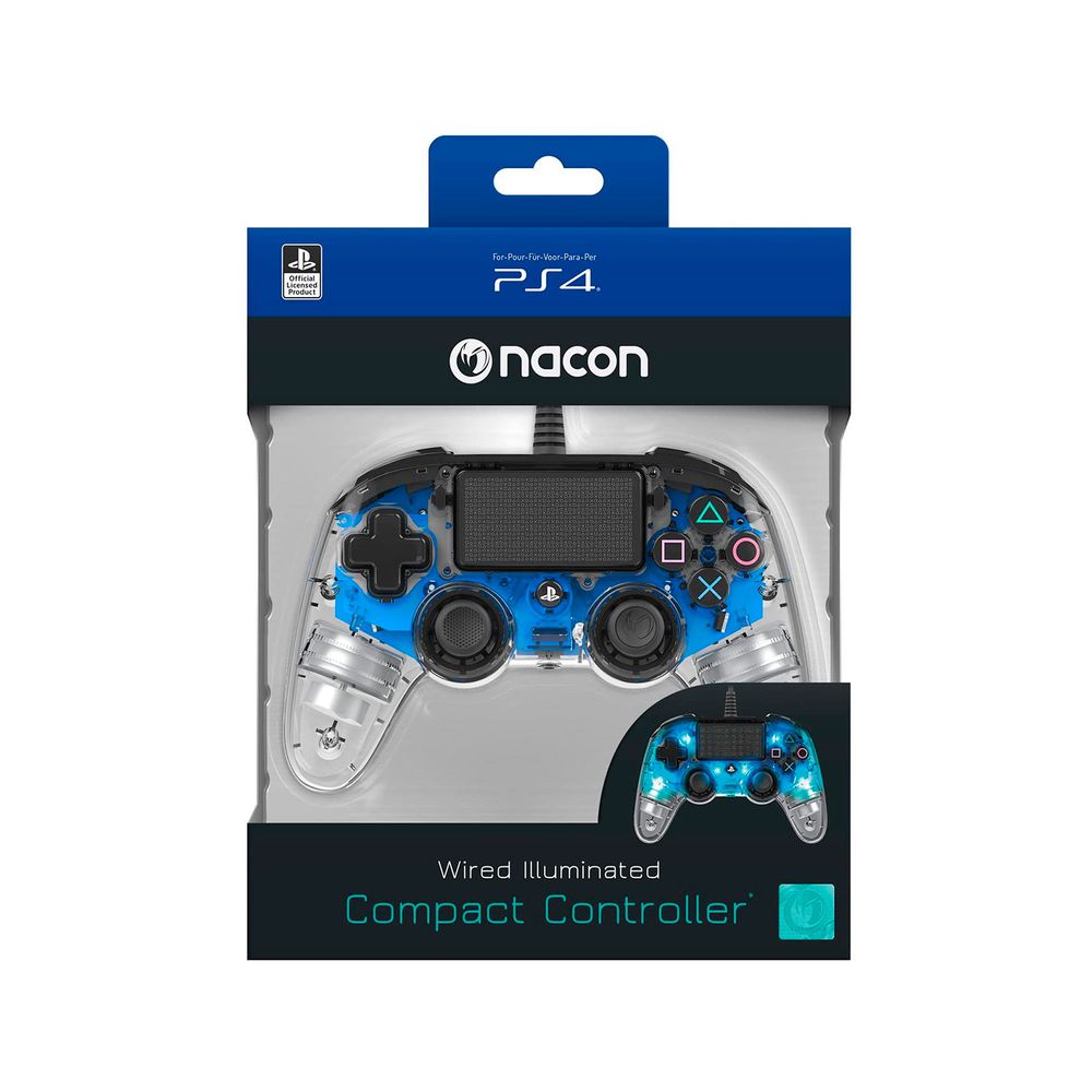 Mando PS4 Nacon Controller Wired Illuminated Compact Blue