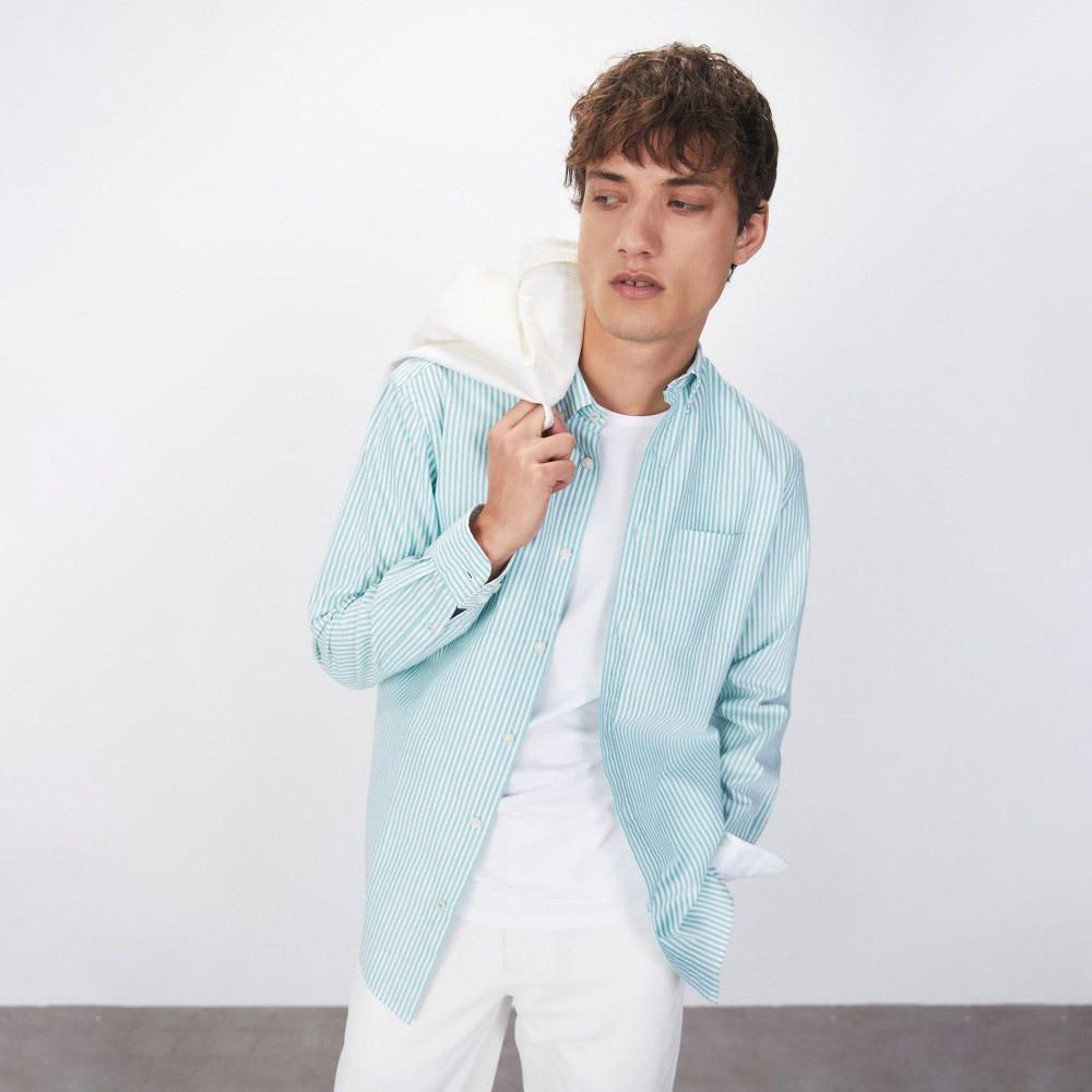 Camisa Sfera Hombre Oxford Rayas Green | Oechsle - Oechsle