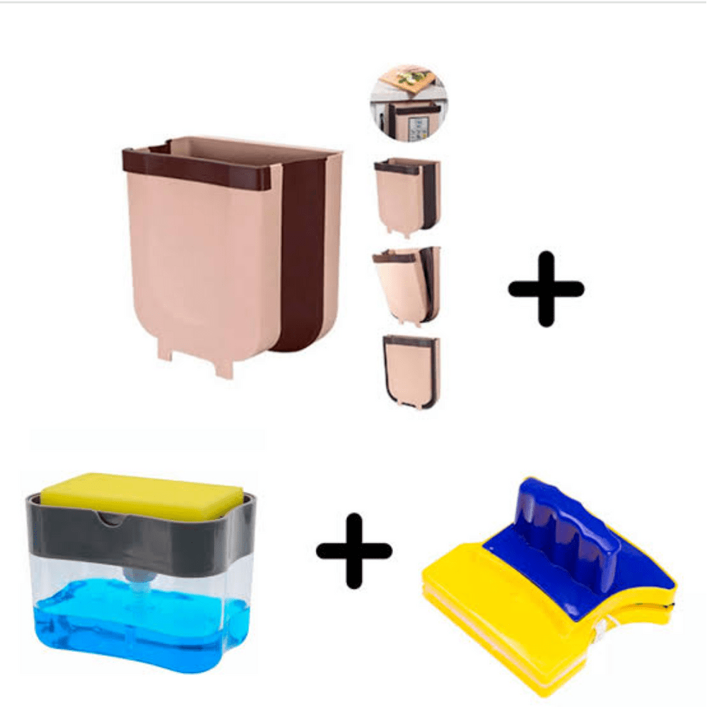 Combo Hogar Tacho Limpiavidrios y Dispensador de Lavavajilla