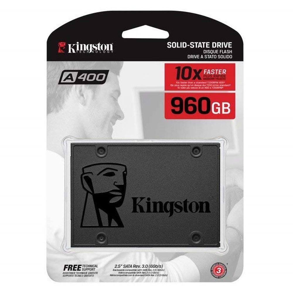 Disco Sólido 960 GB Kingston SSDNow A400 - SA400S37/960G