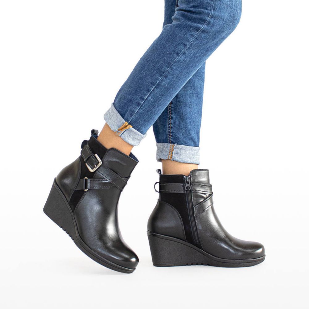 Botines De Cuero Ecco Mujer Pandora01 Negro | Oechsle - Oechsle