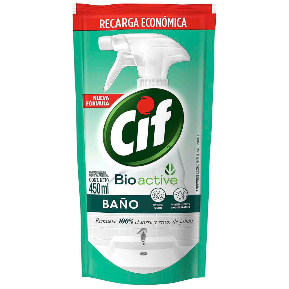 Limpiador Baño Cif Bioactive Doypack 450 ml