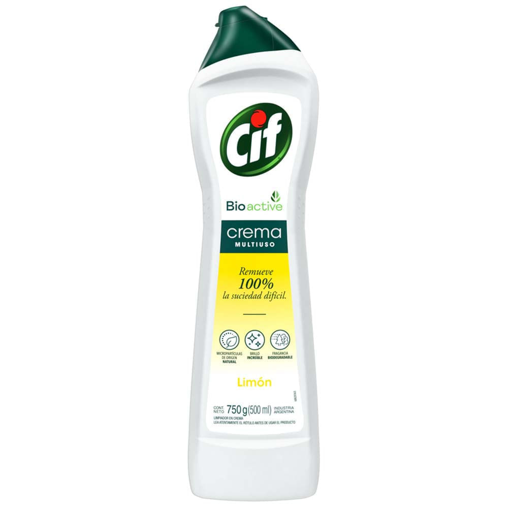 Limpiador en Crema Multiuso Cif Bioactive Limón 500 ml