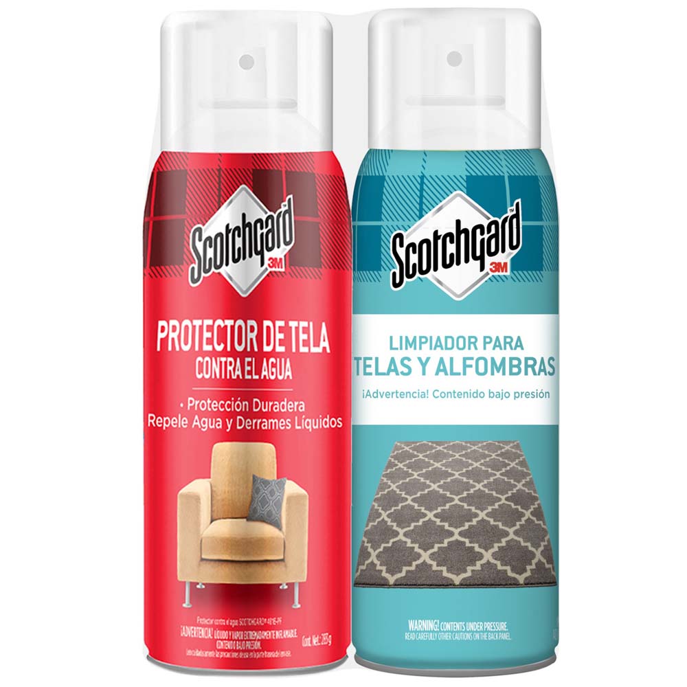 Pack Limpiador de Telas y Alfombras SCOTCHGARD Frasco 496g + Protector de Tela SCOTCHGARD Frasco 396g