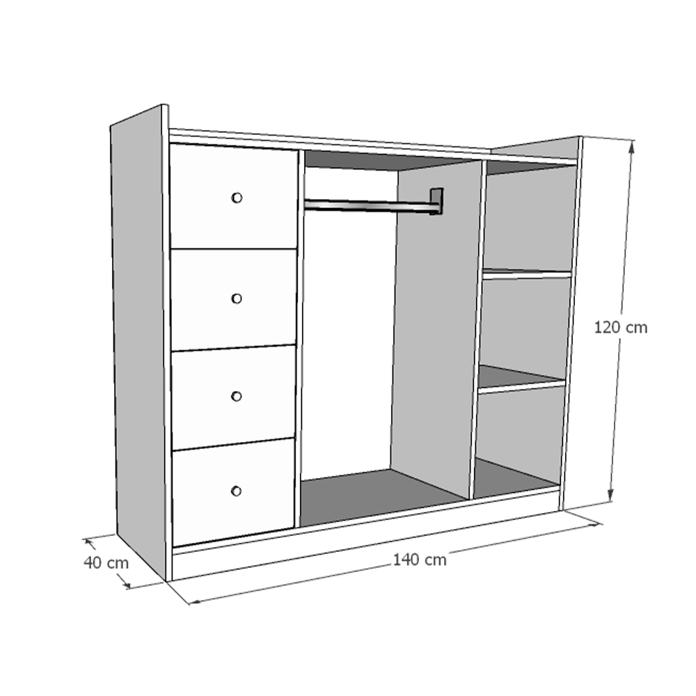 muebles_yavar - Closet melamina Medidas: 70 cm ancho, 50