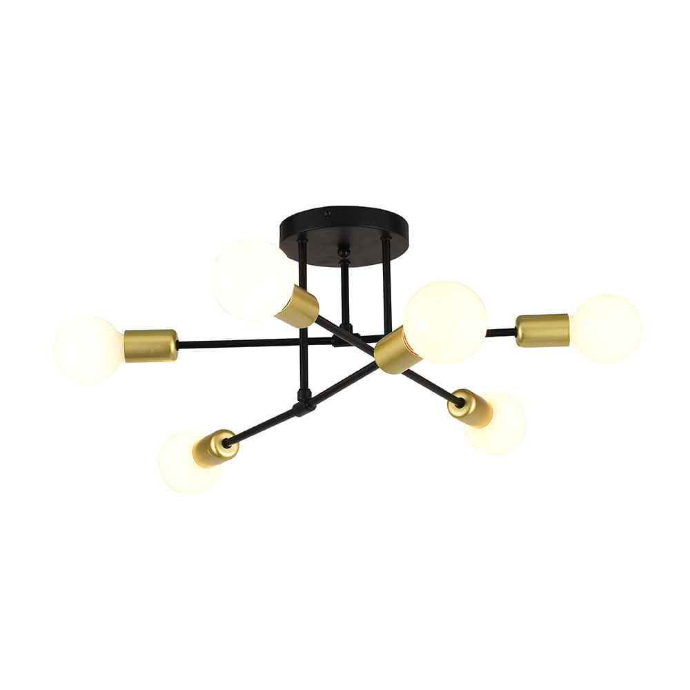 Colgante Galia negro y dorado E27 Lightech