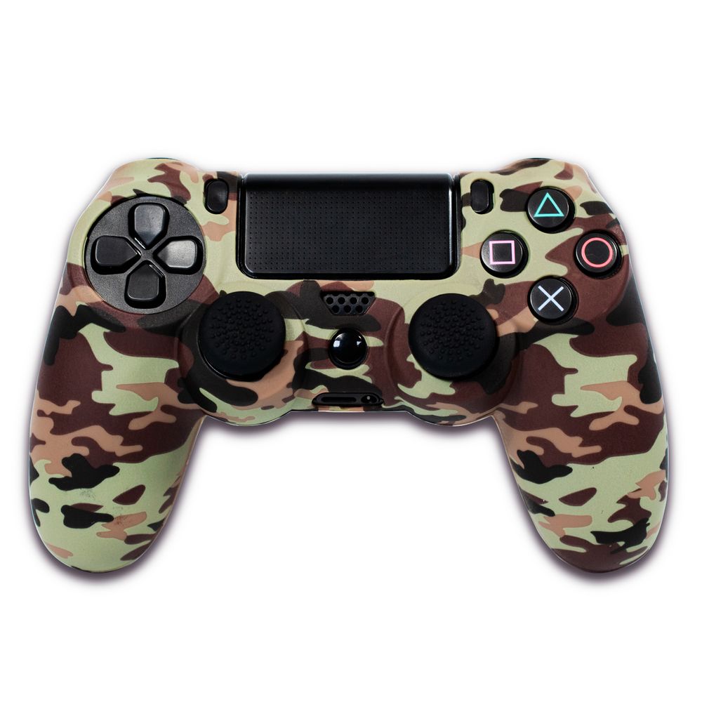 Funda de Silicona para mando de PS4 Camuflaje Verde