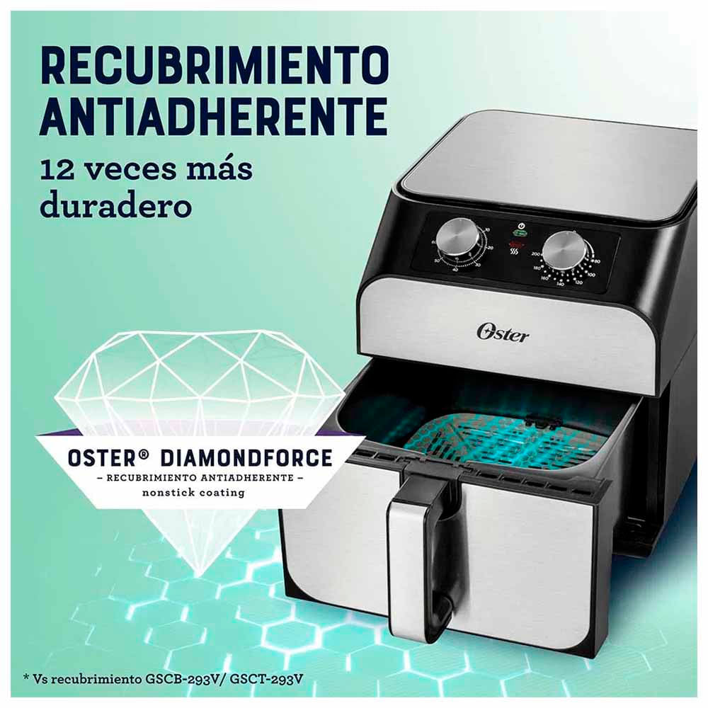 Freidora de Aire Digital Oster de 4L con Recubrimiento DiamondForce -  Promart