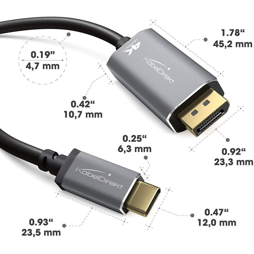 Cable Adaptador Displayport a Hdmi 170 cm Ultra HD 4K I Oechsle - Oechsle