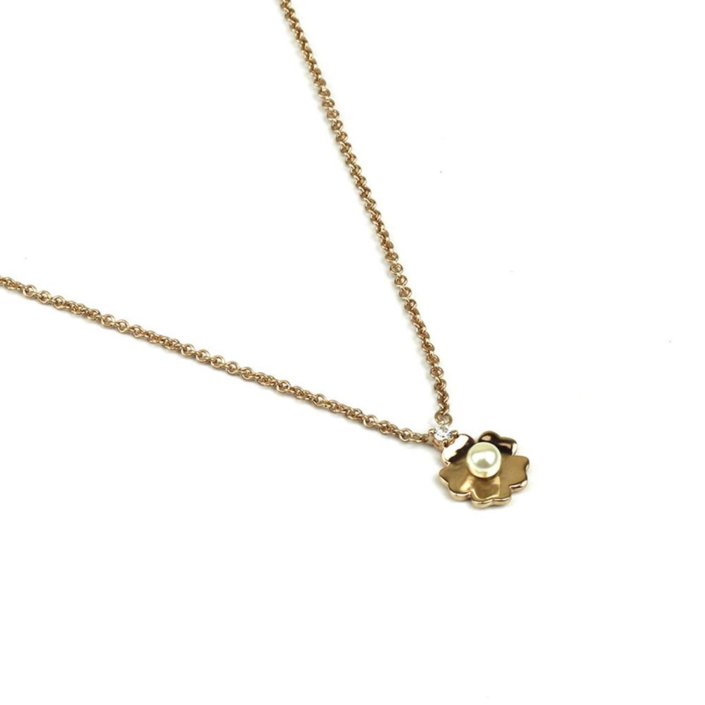 Collar Maisha Daisy Flower Bañado en Oro