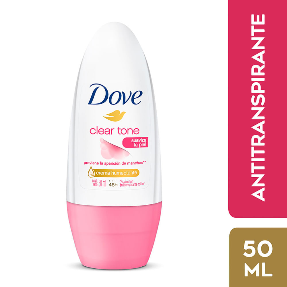 Antitranspirante Clear Tone en Roll-on DoveDesodorante - Frasco 50 ML