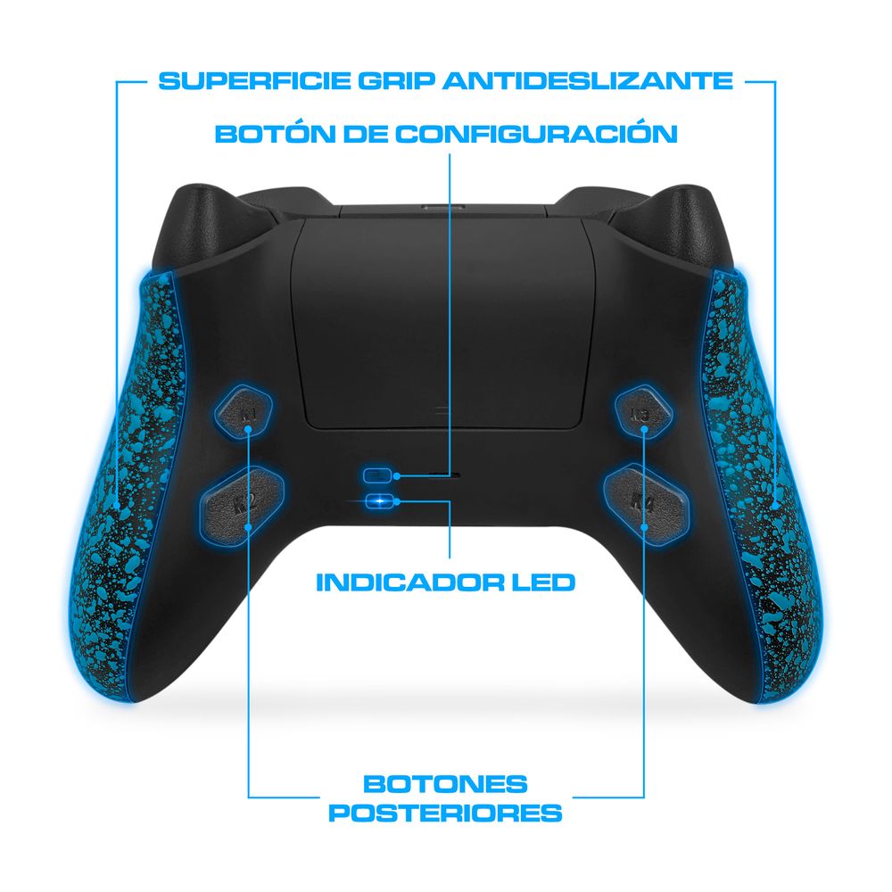 Mando Xbox Series Personalizado Scary P + 4 Botones Grip Azul