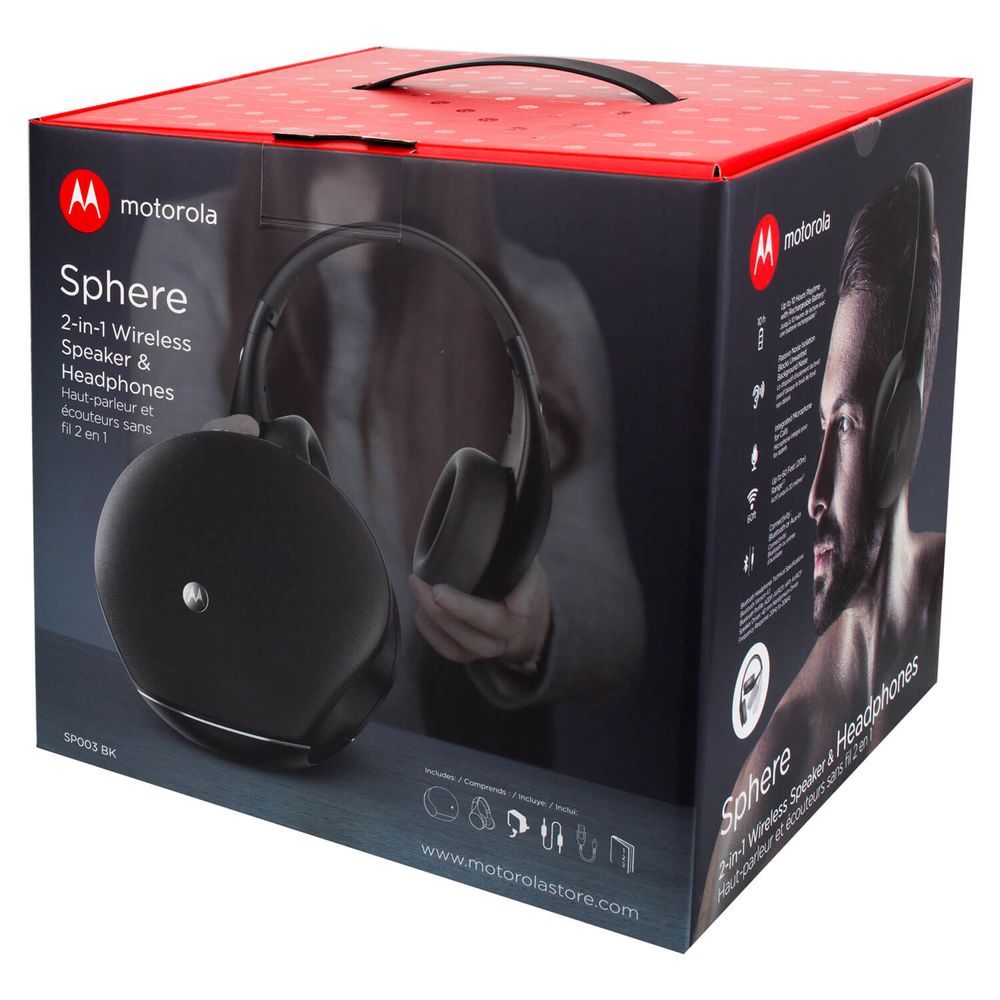 Altavoz Bluetooth 4.1 Motorola Sphere, 2 en 1 con auriculares color Negro