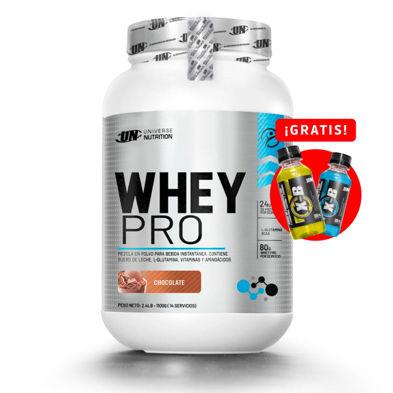 Proteina Universe Nutrition Whey Pro 1.1 Kg Chocolate + 2 Botellas de