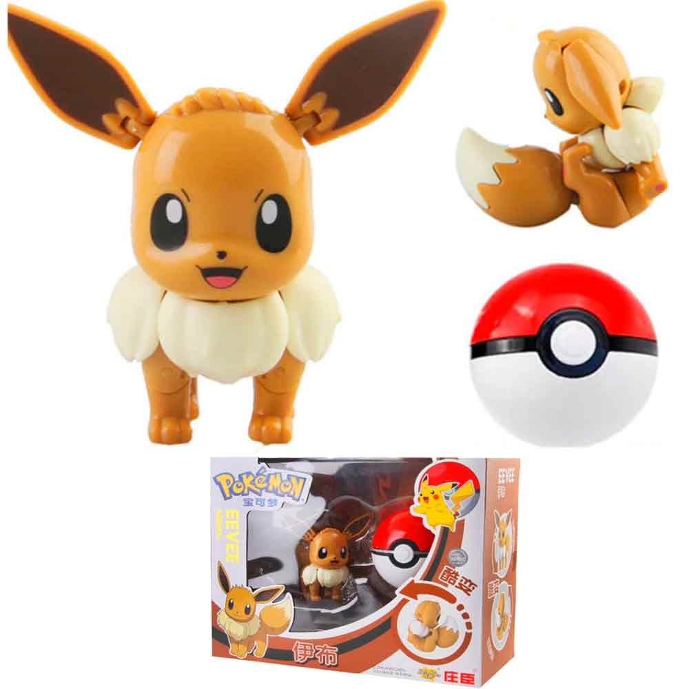 Juguete Eevee con Pokebola Articulable Pokémon 8cm Original