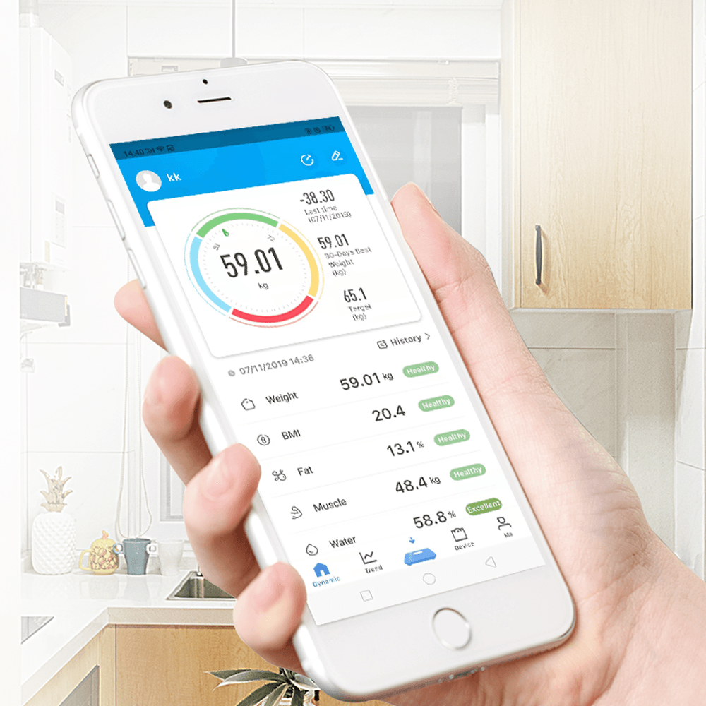 Balanza Digital Smart Inteligente Bluetooth Blanco