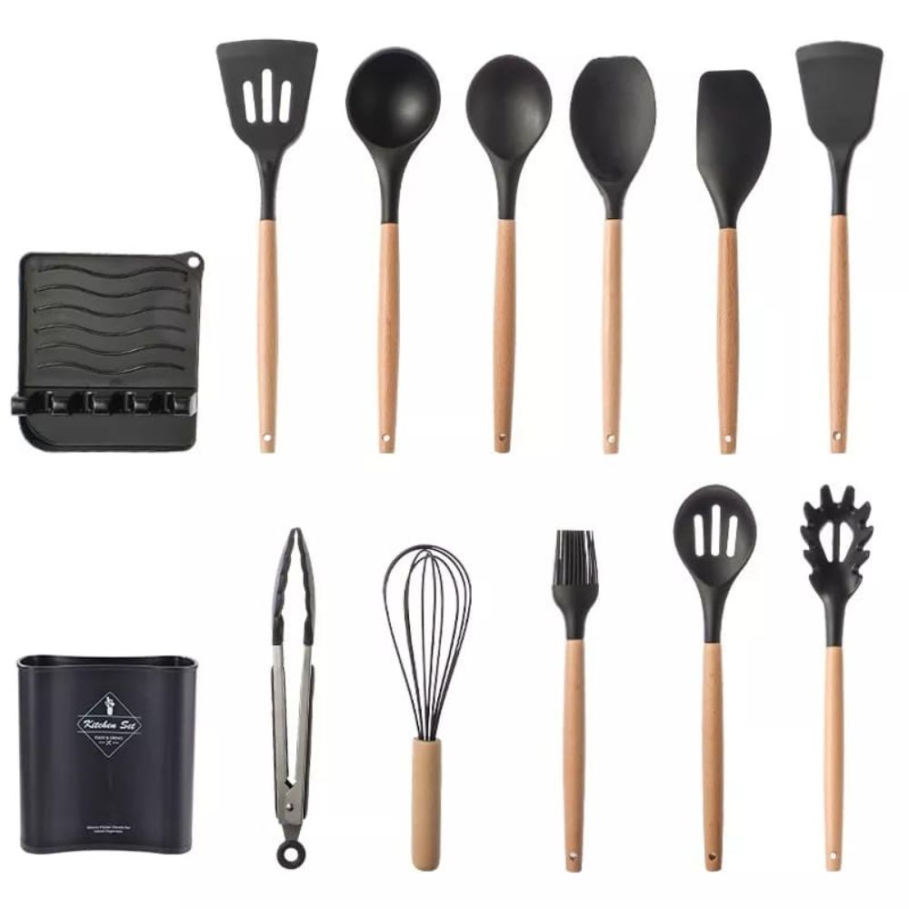 Set de Cucharones Utensilios de Cocina Negro 6 PCS - Promart