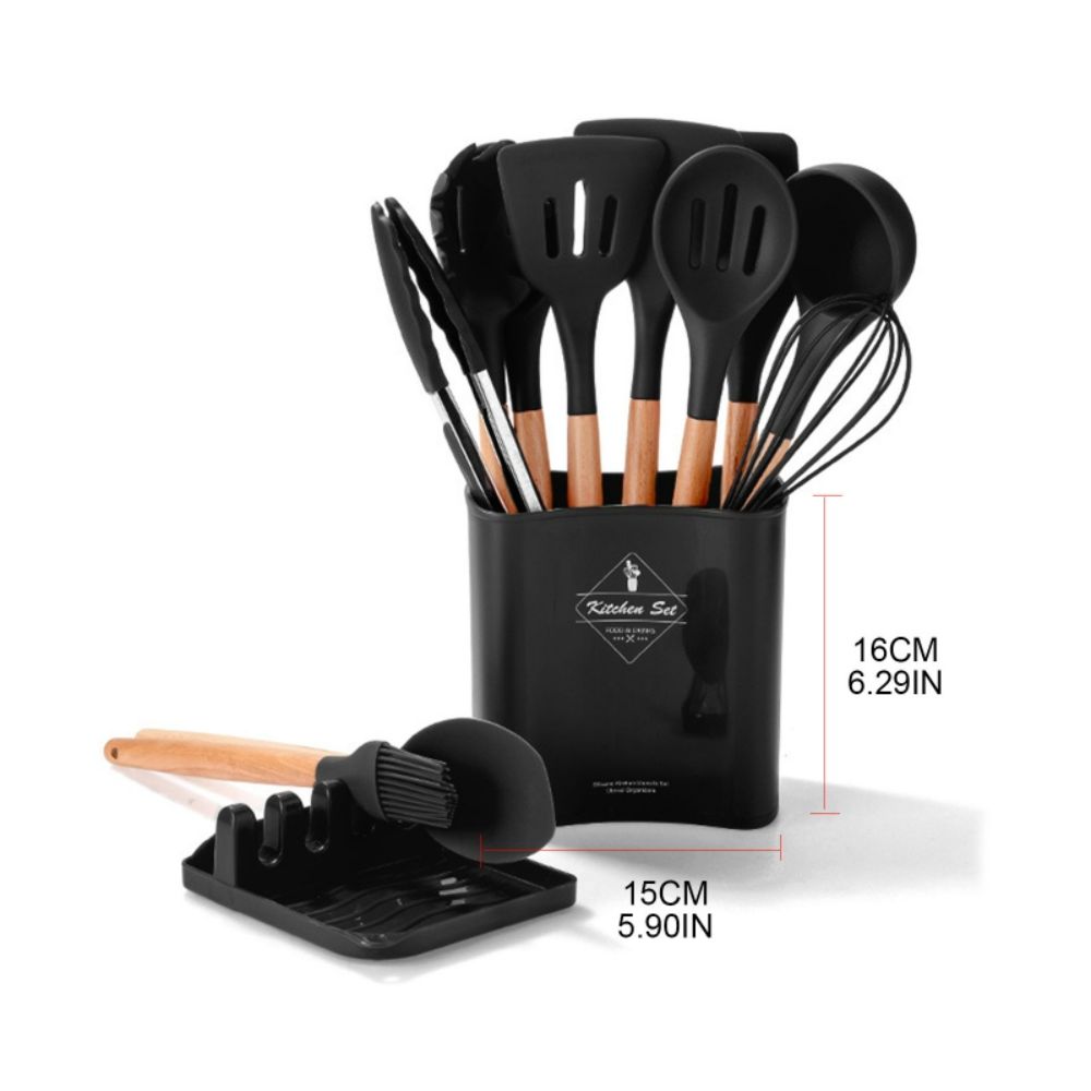 Set de Cucharones Utensilios de Cocina Negro 6 PCS - Promart