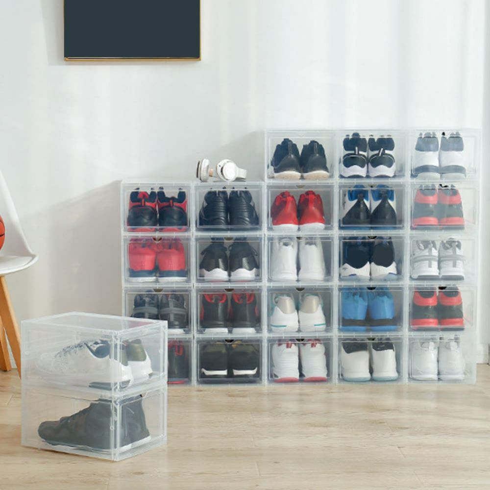Caja zapatos transparente apilable alta - Orden en casa