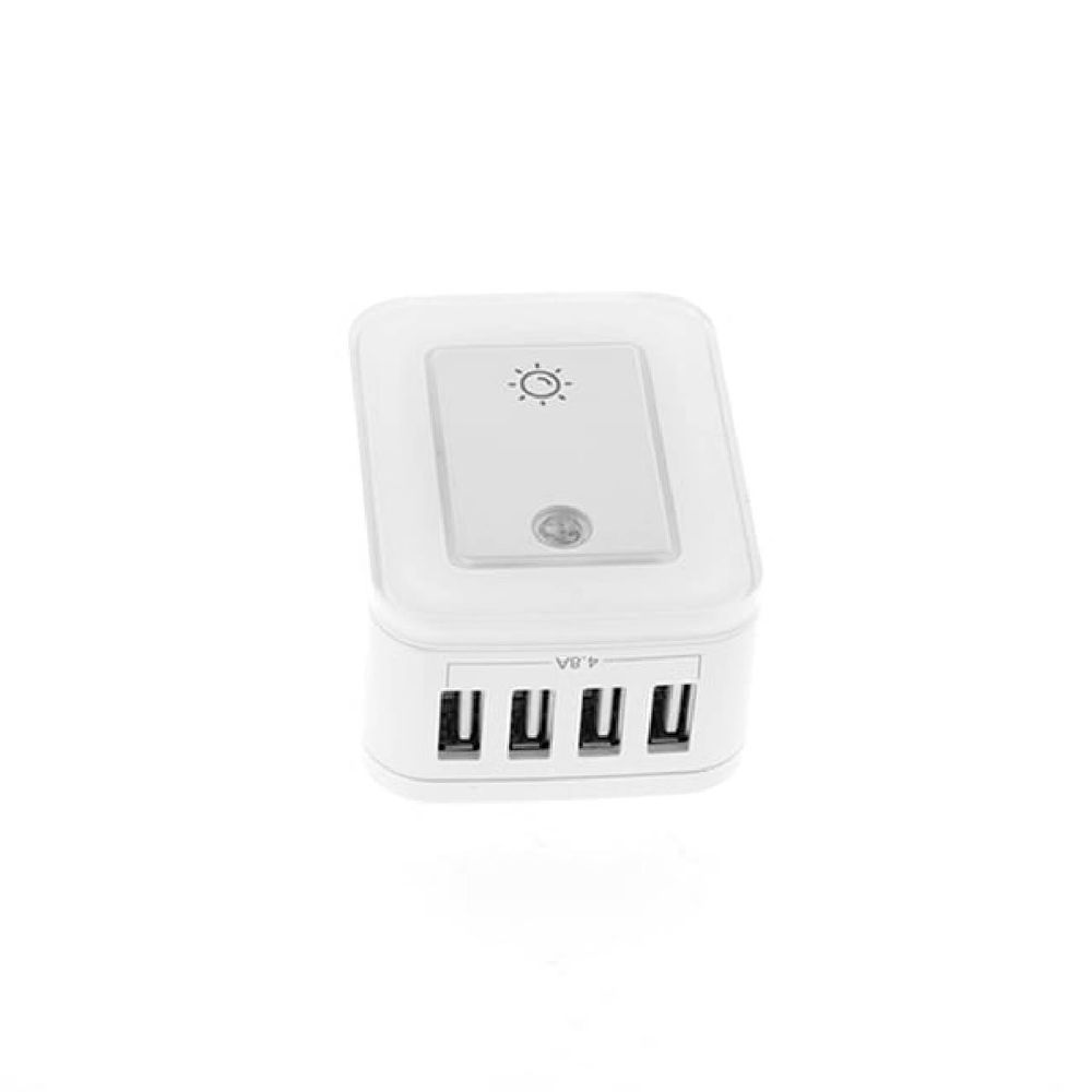 Cargador Forza con 4 Puertos USB y Luz Nocturna FWT-4012USB - Blanco |  Oechsle - Oechsle