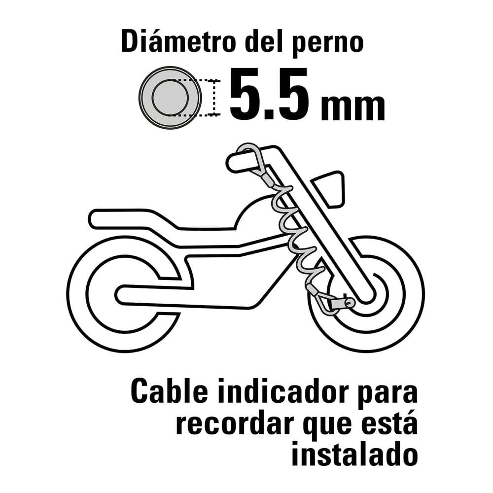 Candado para disco de motocicleta, perno de 5.5 mm, Hermex