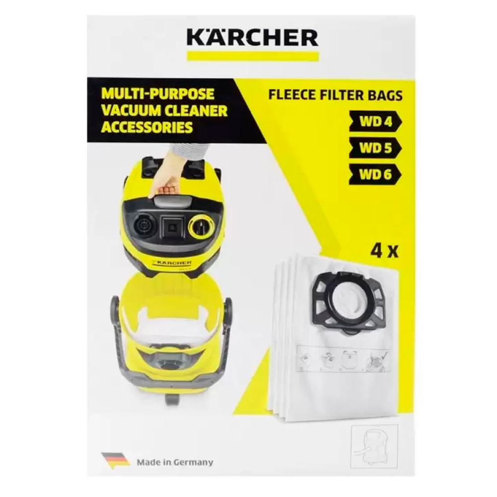 Bolsa filtro para aspiradora wd4 premiun 04 unid Karcher