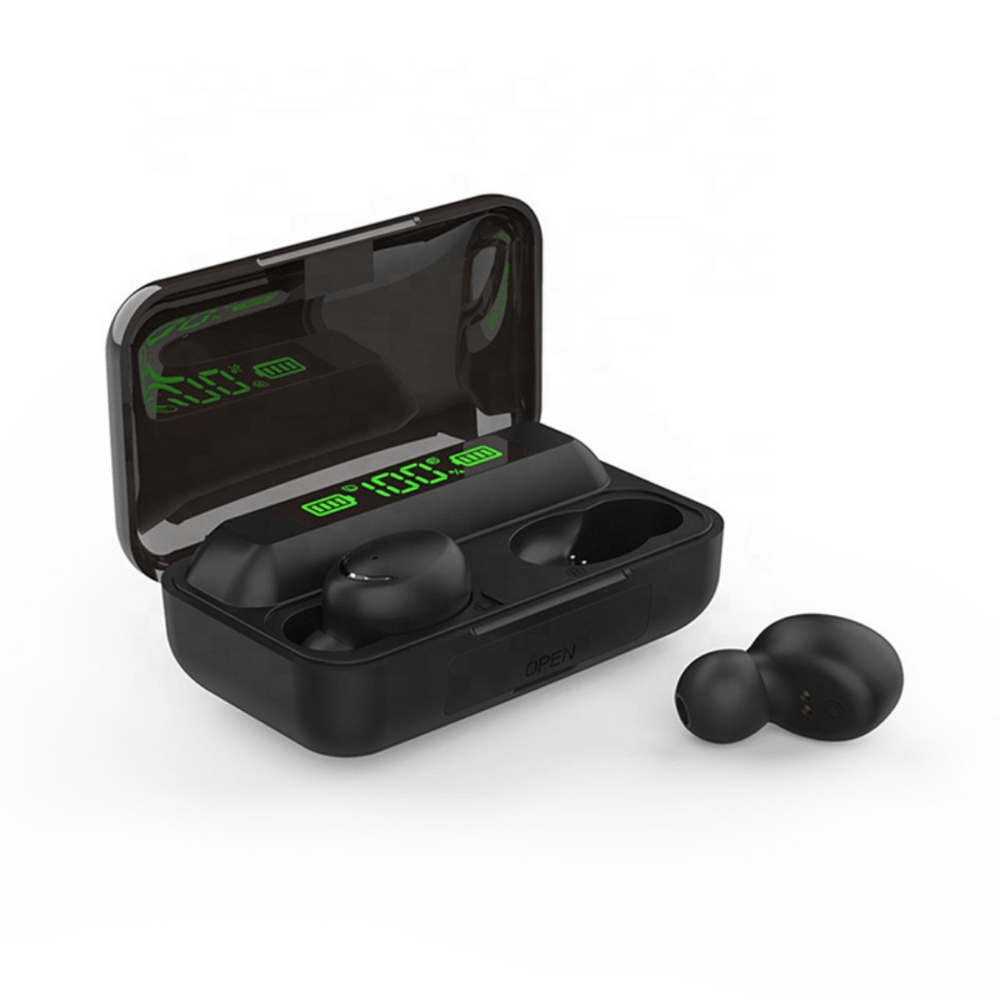 Audifonos Bluetooth F9 2 en 1 Pantalla Tactil - Negro