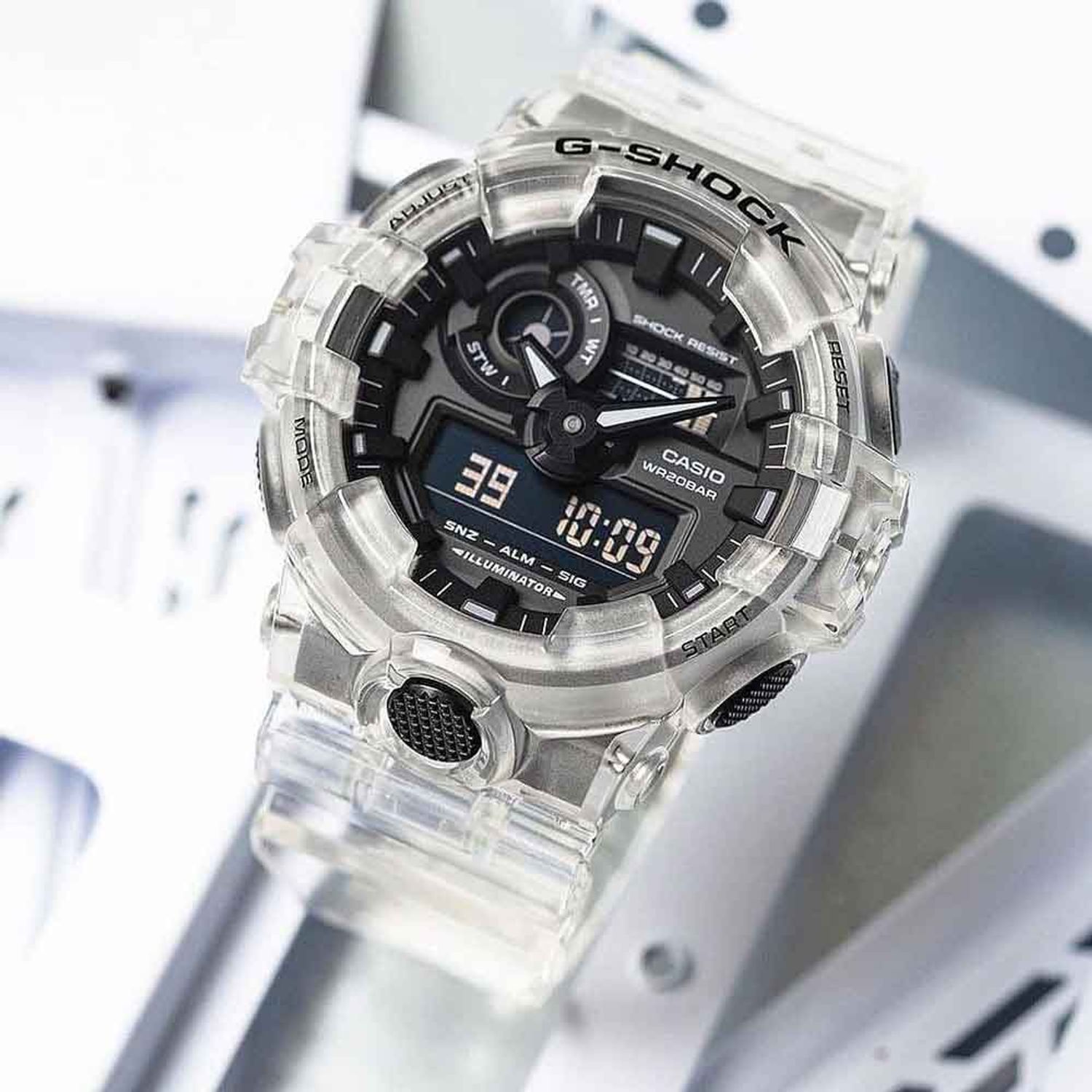 G-Shock G-SHOCK Reloj digital para hombre (talla única, plata/transparente)