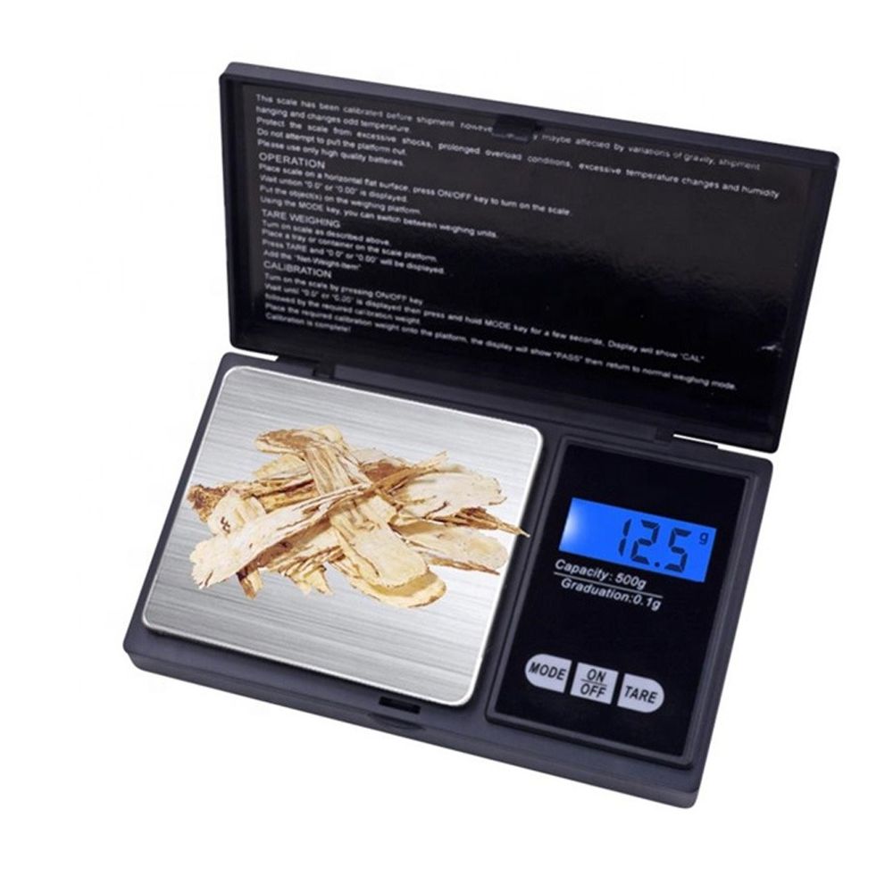 Balanza Gramera Digital Pesa Joyería Bolsillo a 500g con Tapa