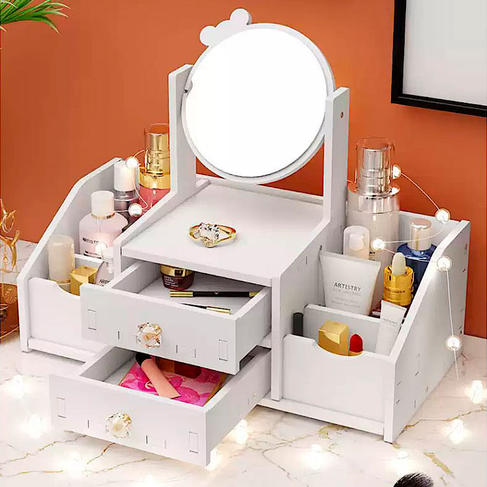 Mueble organizador para de maquillaje blanco profesional mujer regalo de  madera