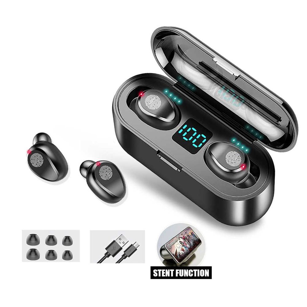 Audifonos Bluetooth F9 Con Power Bank 2000 mAh