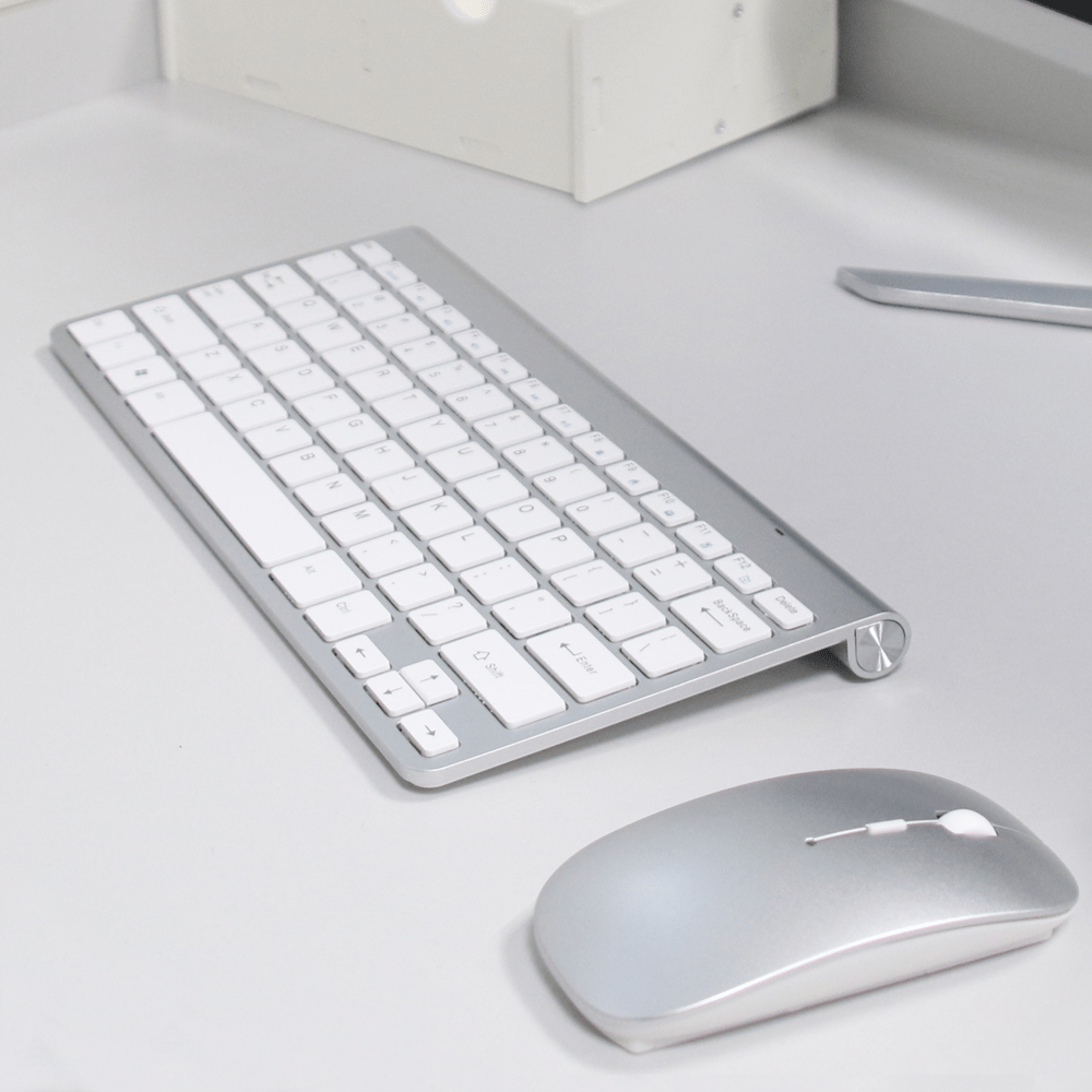 Teclado + Mouse Inalámbrico Pack Marca Seisa para Comutadora Laptop - Blanco