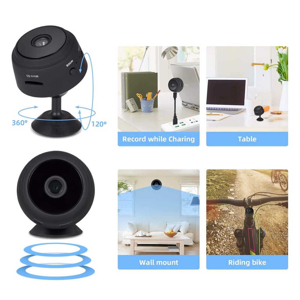 Mini Camara Seguridad HD tipo cámara Espía Vigilancia IP Sensor - Promart