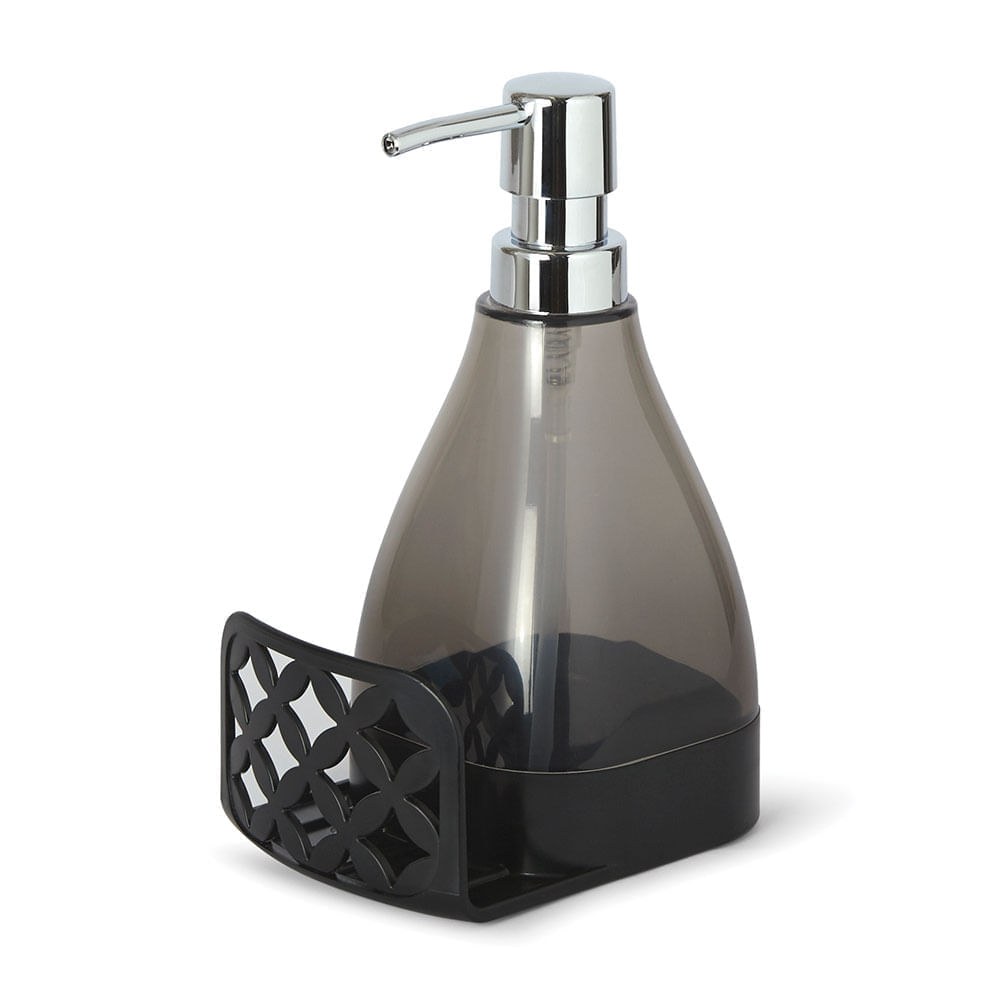 Dispensador de Jabón Recargable Orange con Porta Esponja Negro