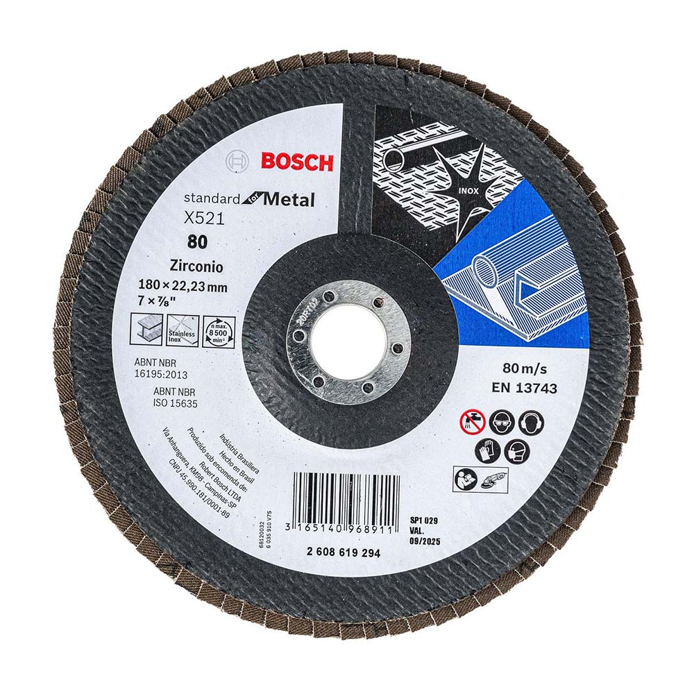 Disco flap standard Inox/metal 7" GR80 Bosch