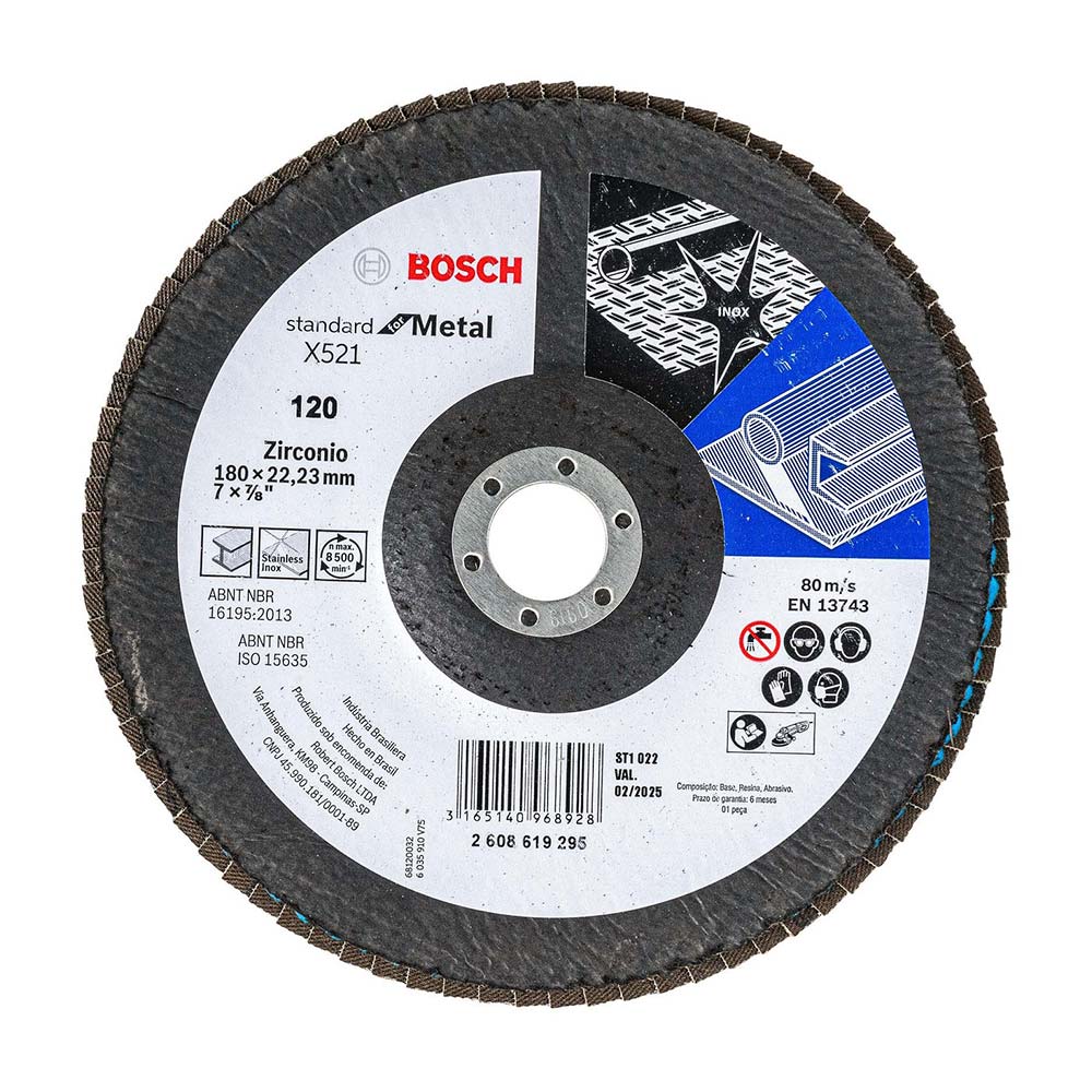 Disco flap standard Inox/metal 7" GR120 Bosch