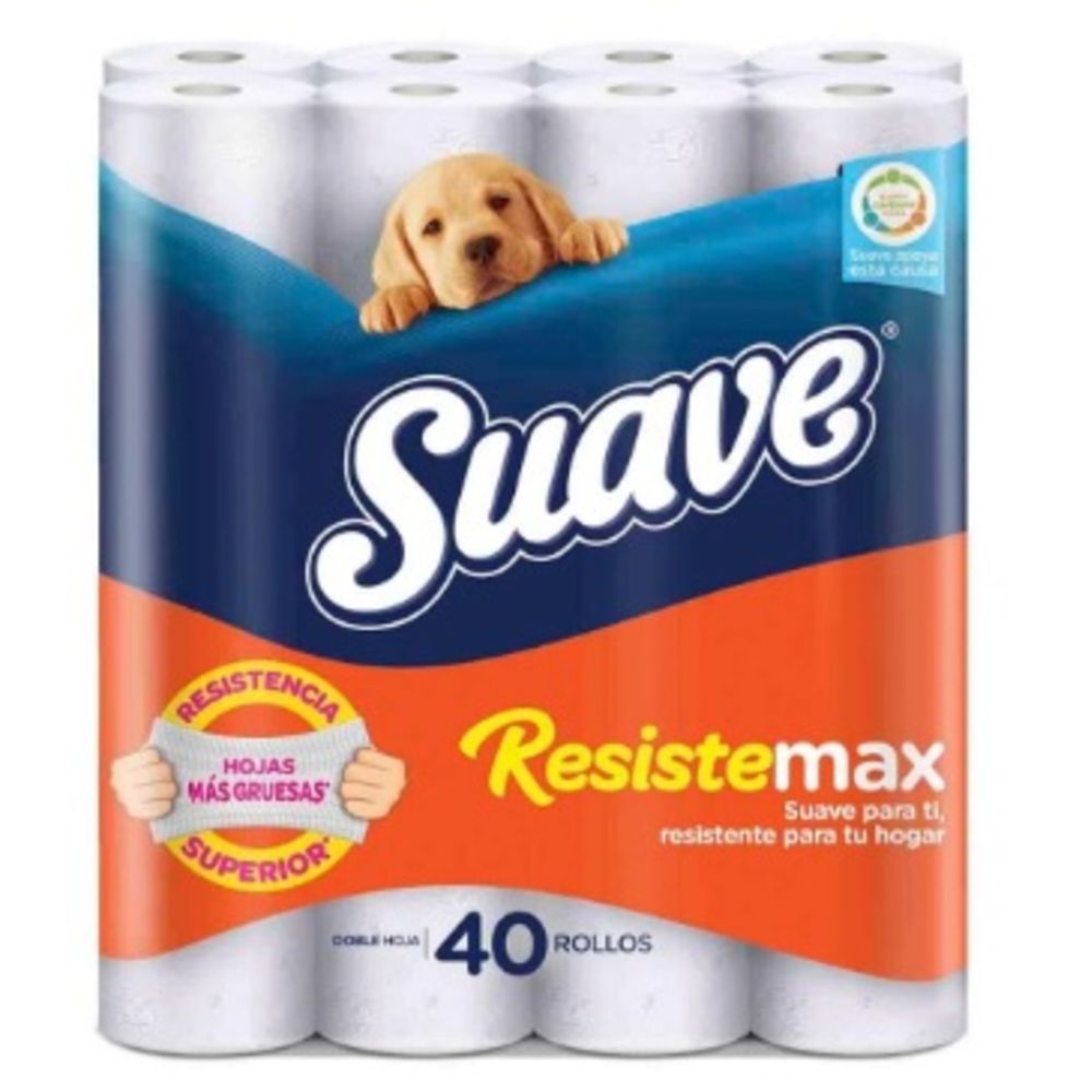 Papel Higiénico SUAVE Resistemax Doble Hoja Paquete 40un