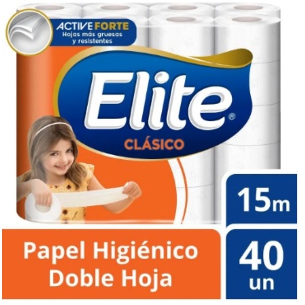 Papel Higiénico ELITE Clásico Doble Hoja Paquete 40un