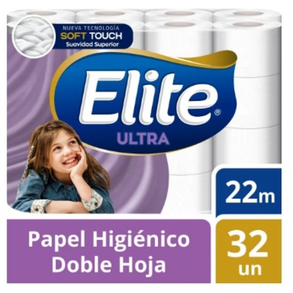 Papel Higiénico ELITE Ultra Doble Hoja Paquete 32un