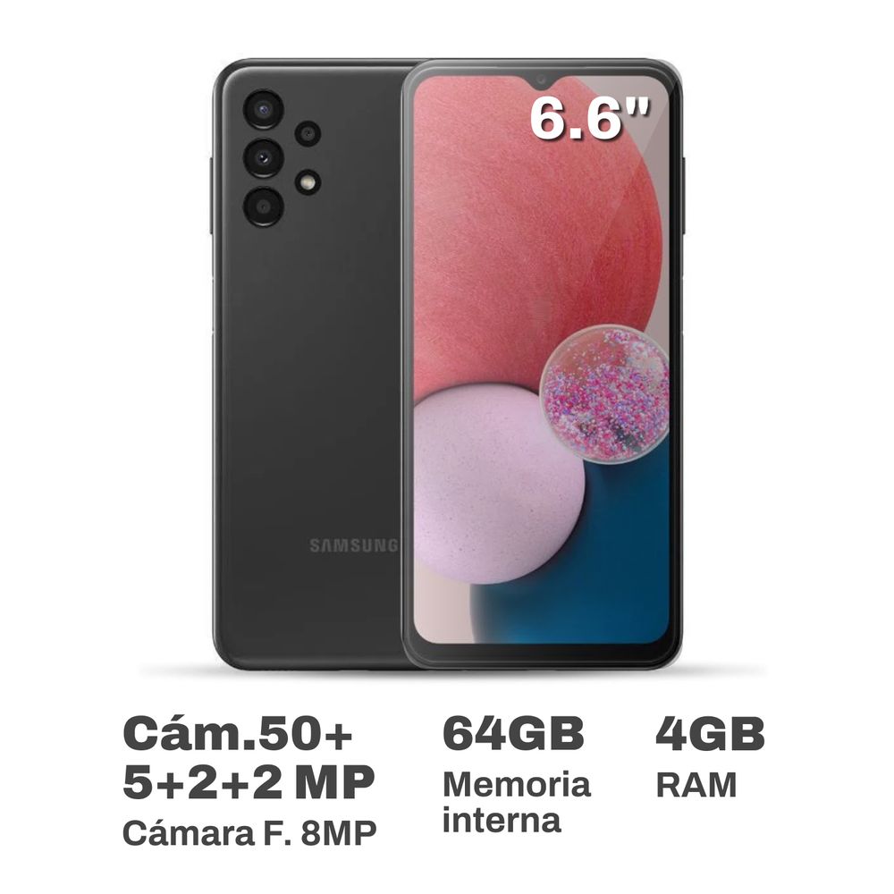 Celular Samsung Galaxy A13 6.6"" 4GB RAM 64GB Negro