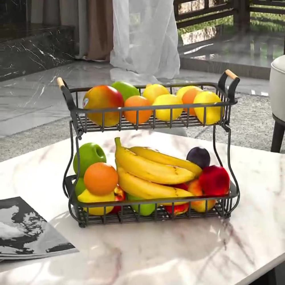 Canasta para frutas y verduras frutero de piso cocina grande de mesa de  acero