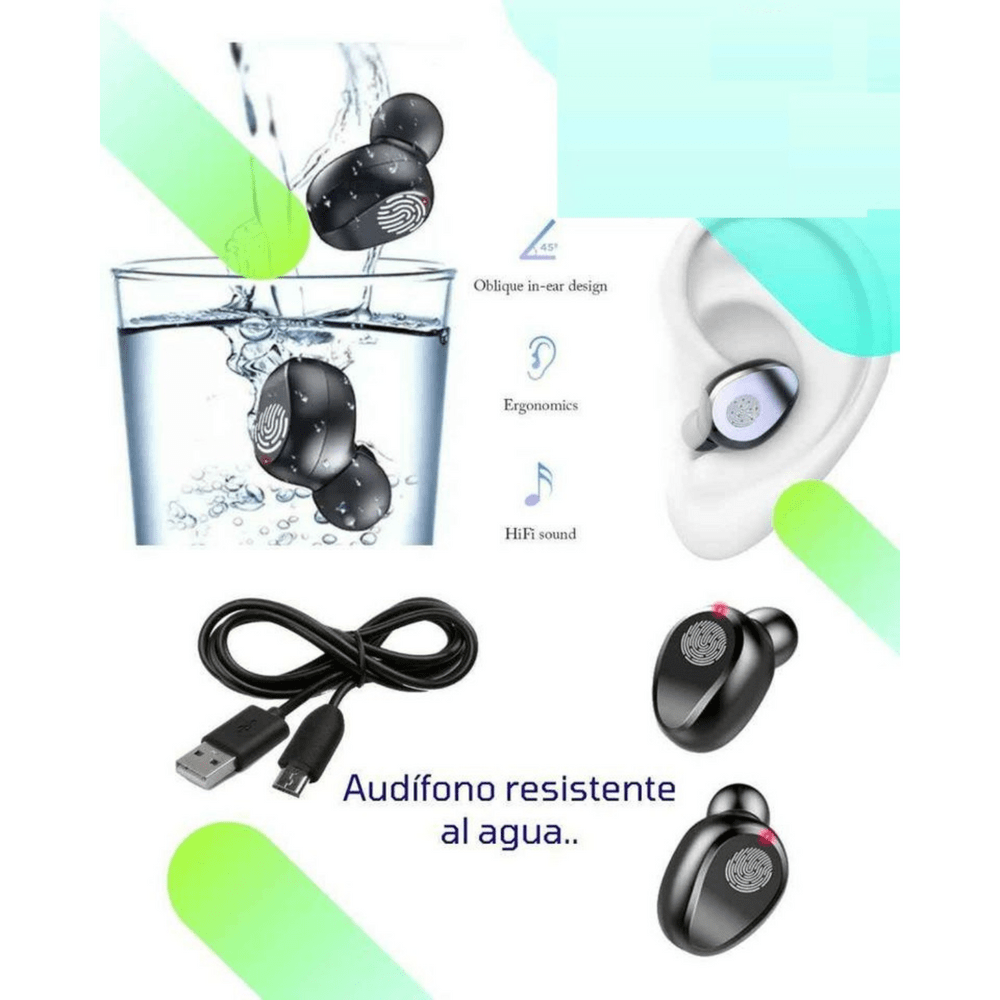 Audífonos bluetooth True Wireless Izuum ES09 resistente al agua
