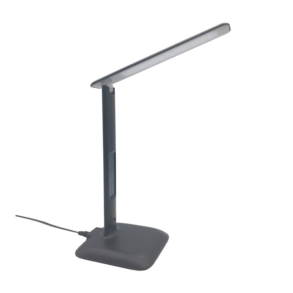 Lámpara de Escritorio Inspire Alex LED 740lm 6500K Negro con Dimmer y Carga USB